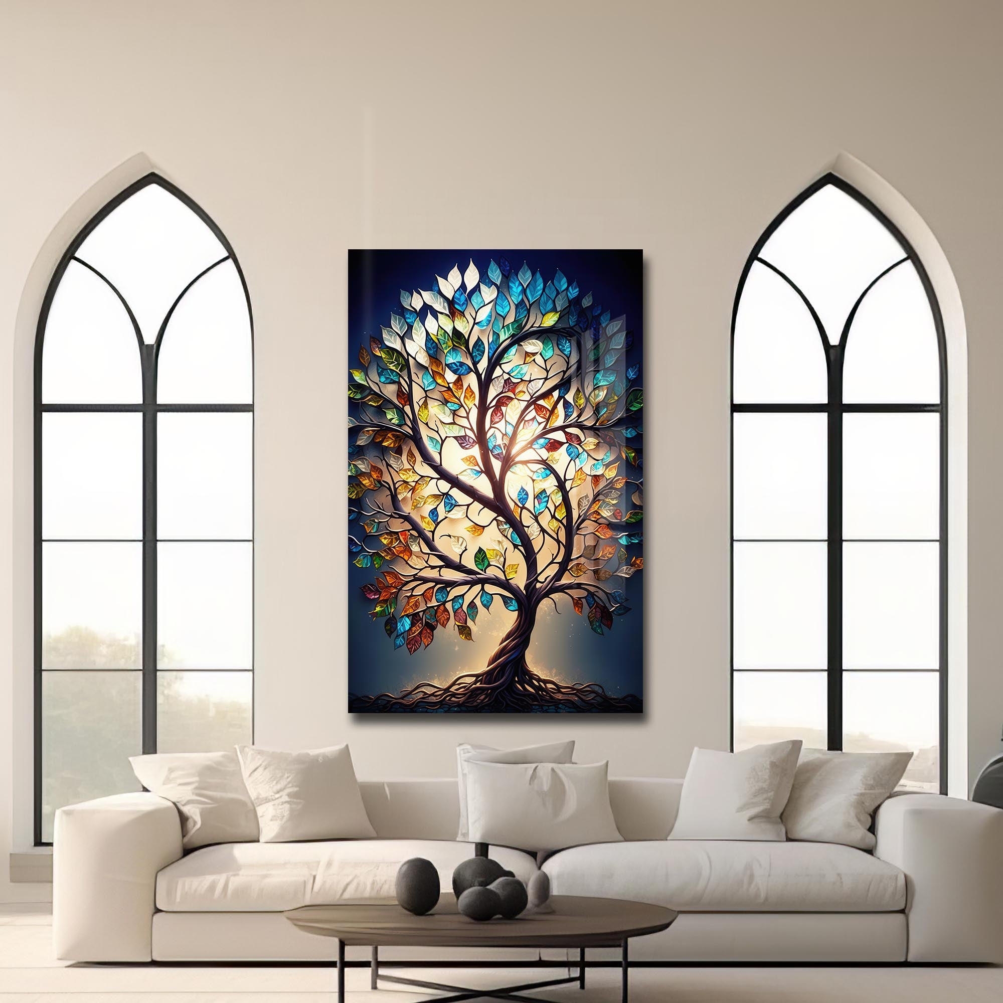 Luminara Roots-Tree Of Life Tempered Glass Wall Art