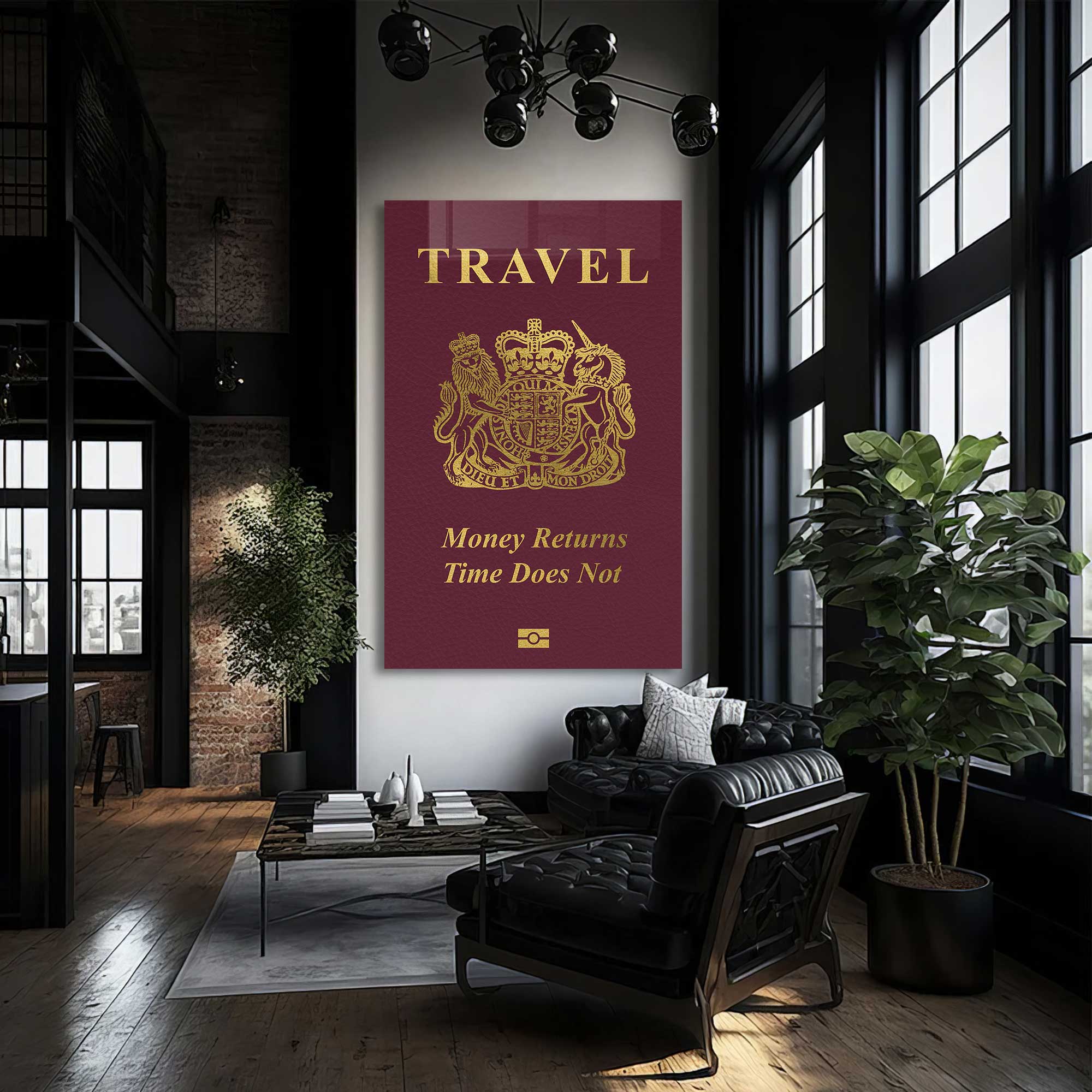 Travel Passport - Tempered Glass Wall Art