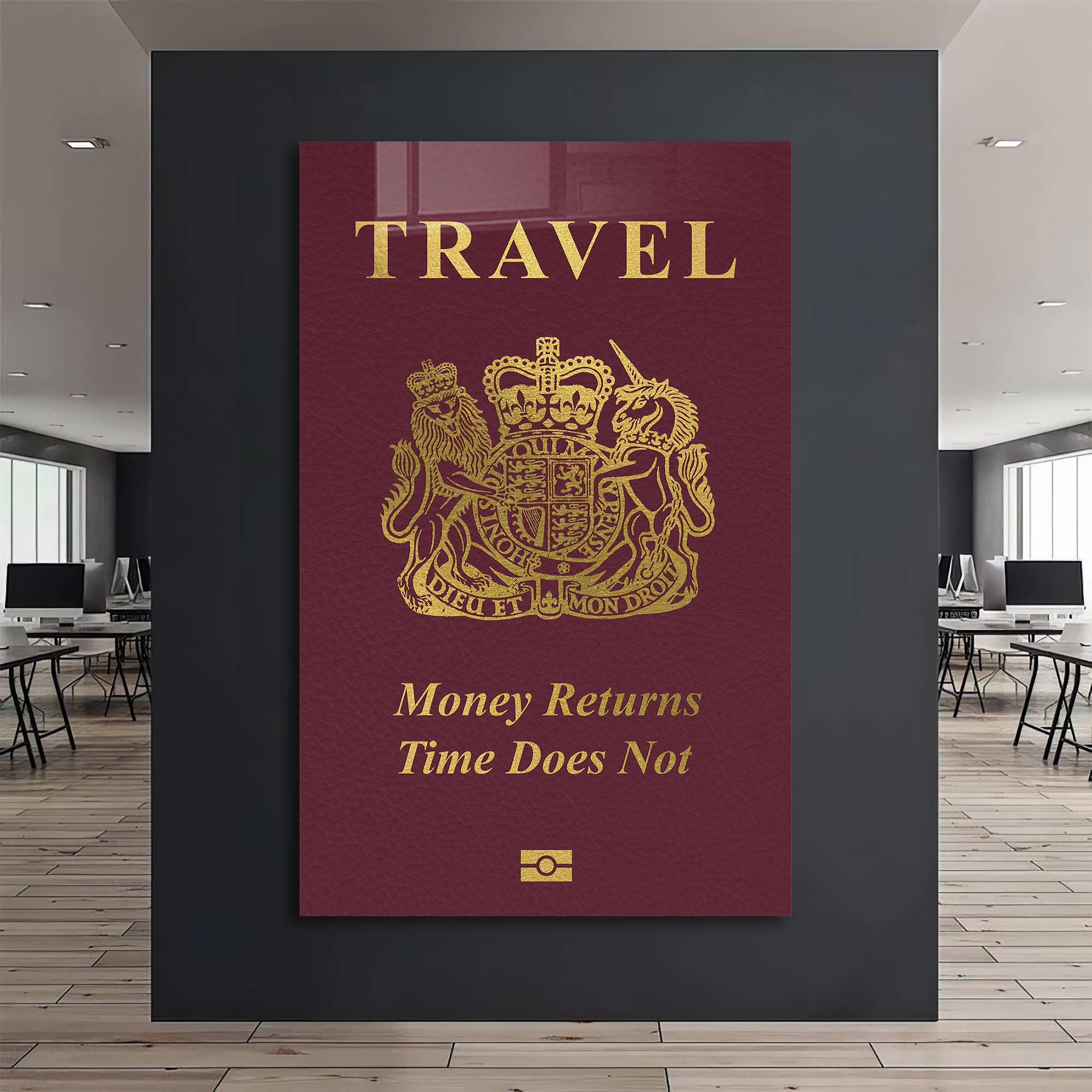 Travel Passport - Tempered Glass Wall Art