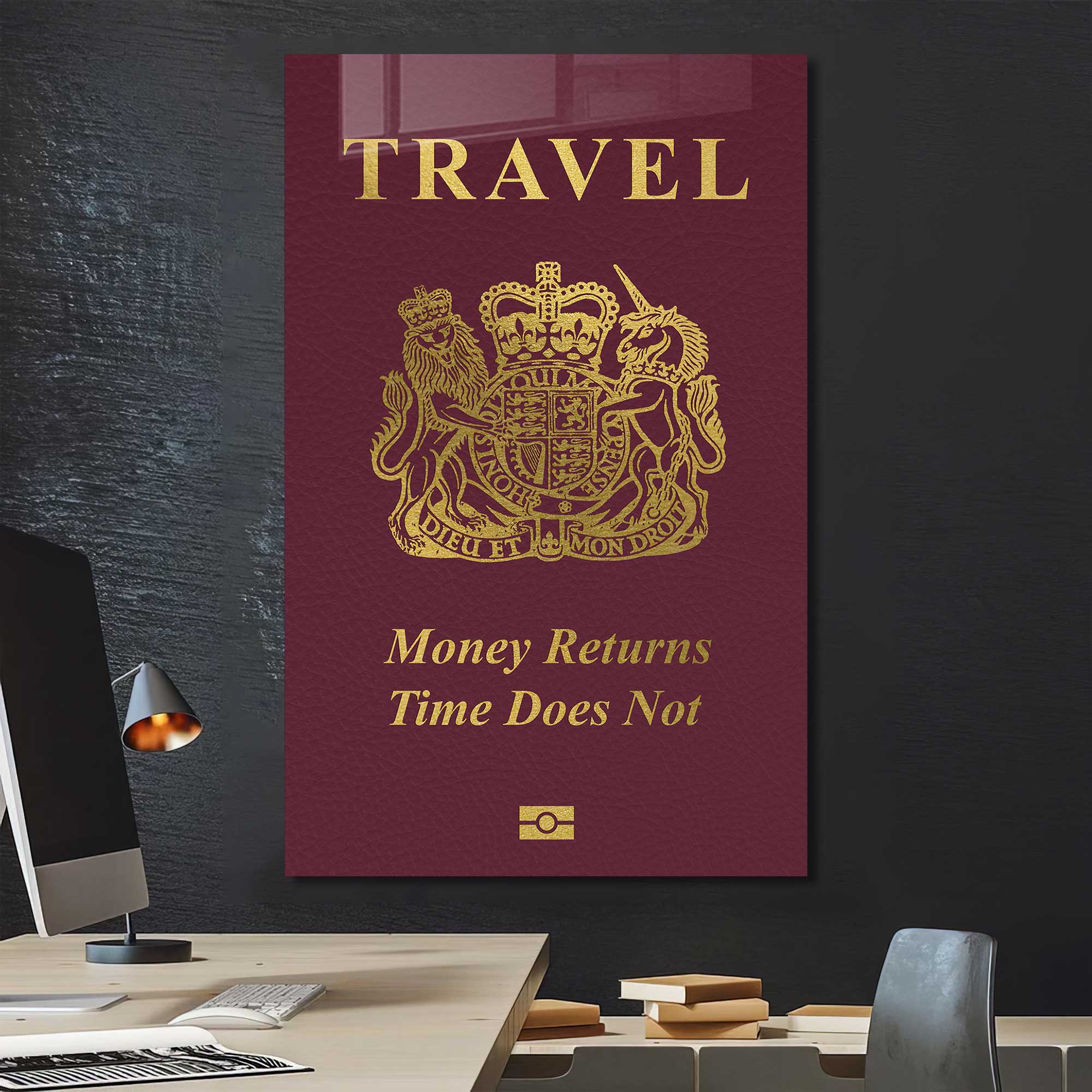 Travel Passport - Tempered Glass Wall Art