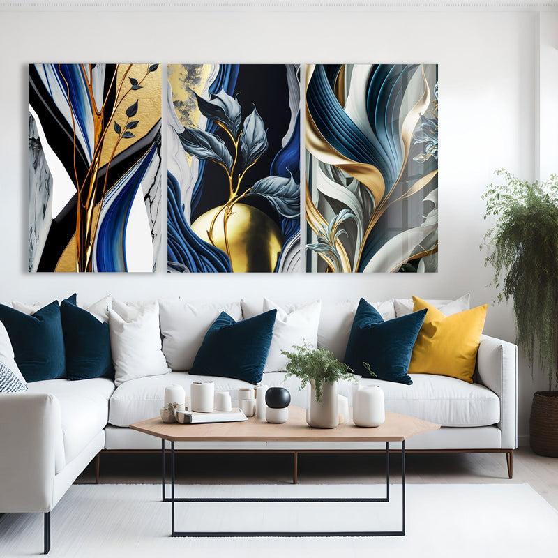 Artronauts Glass Print Abstract Leaves - Trinity