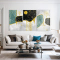 Artronauts Glass Print Golden Tree Abstract - Trinity