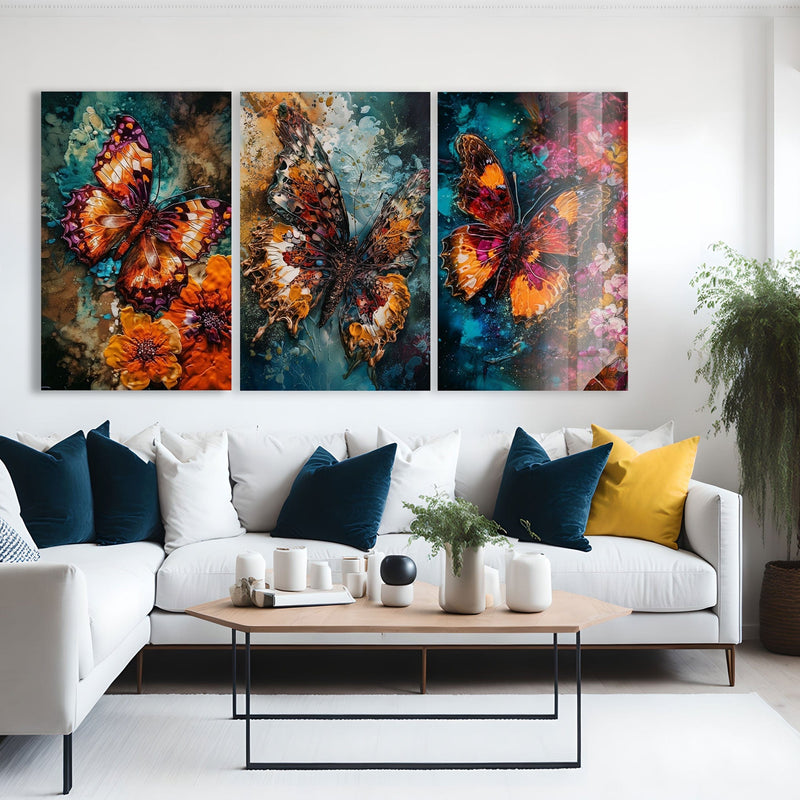 Artronauts Glass Print Butterflies- Trinity
