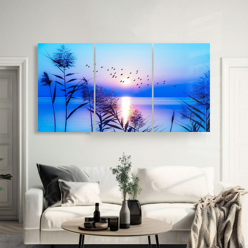 Artronauts Glass Print 210 x 110 cm Blue Sunset - Trinity