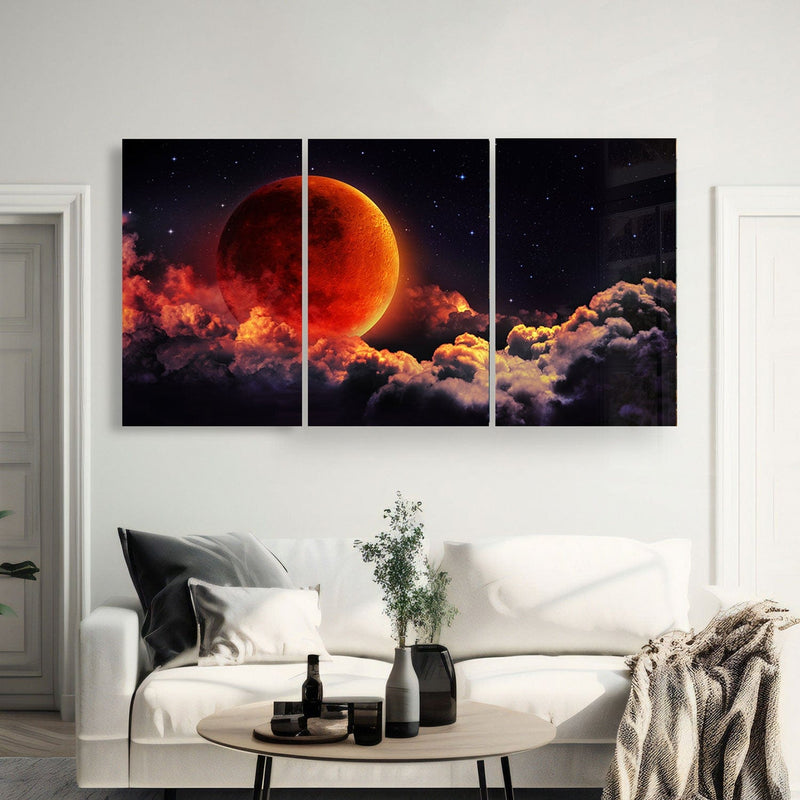 Artronauts Art Glass Print 210 x 110 cm Red Moon - Trinity