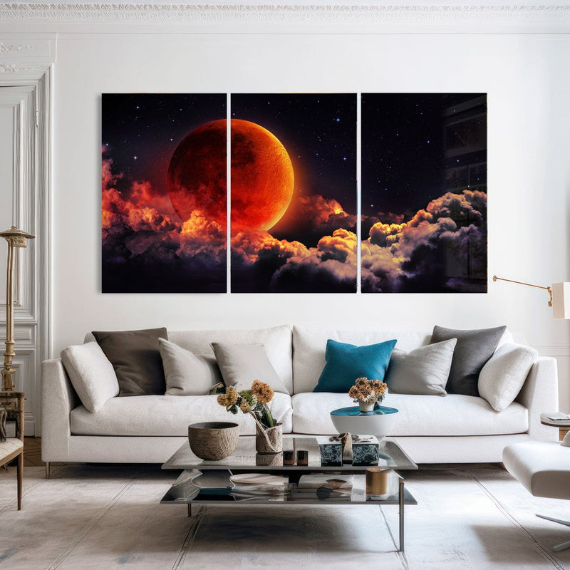 Artronauts Art Glass Print Red Moon - Trinity