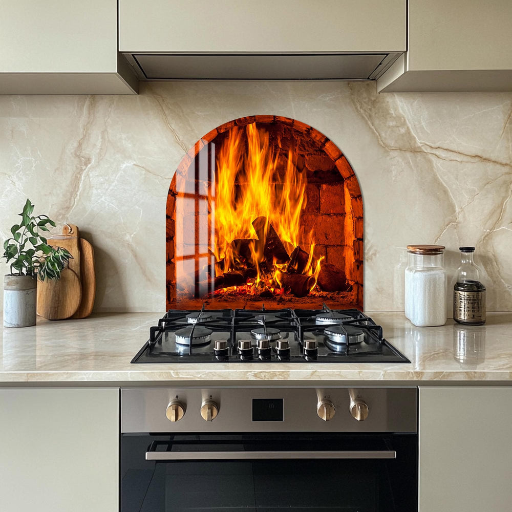 Artronauts Glass Print Fireplace - Glass Splashback