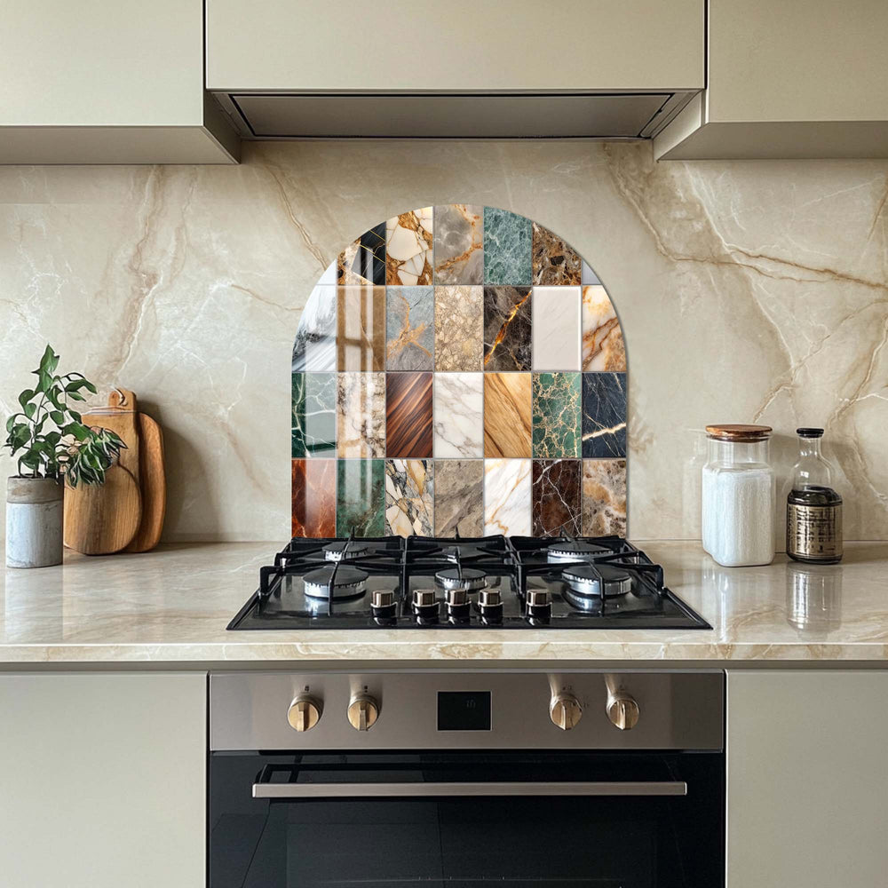 Artronauts Glass Print Colourful Marbles - Glass Splashback