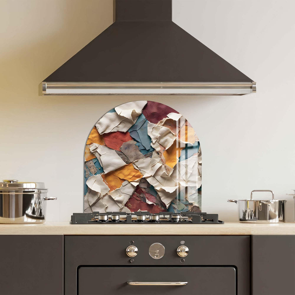 Artronauts Glass Print Rustic Collage - Glass Splashback