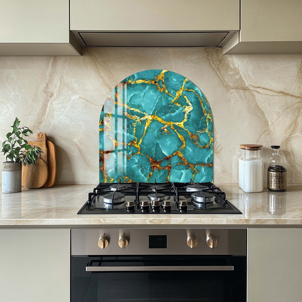 Artronauts Glass Print Sea Green Marble - Glass Splashback