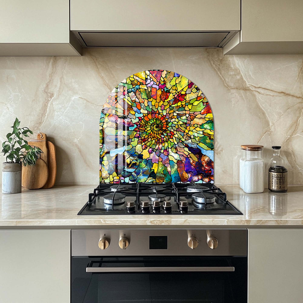 Artronauts Glass Print Colourful Spiral - Glass Splashback
