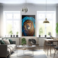 Artronauts Glass Print Lion II Stained Glass Effect