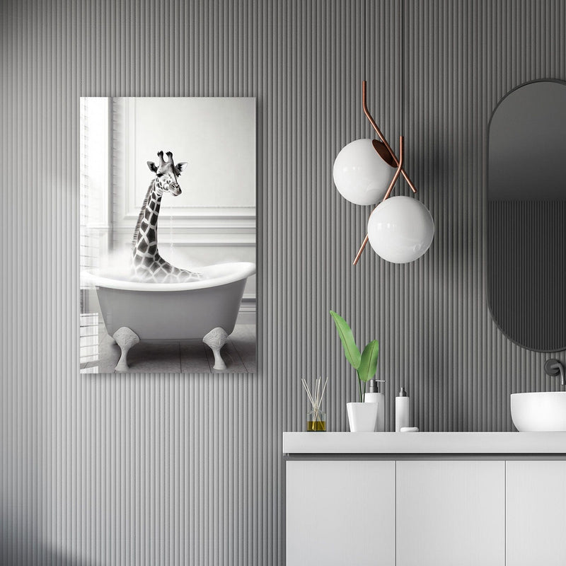 Artronauts Glass Print Bathtub Animal Giraffe