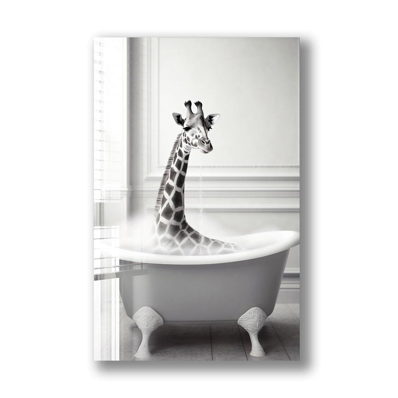 Artronauts Glass Print Bathtub Animal Giraffe