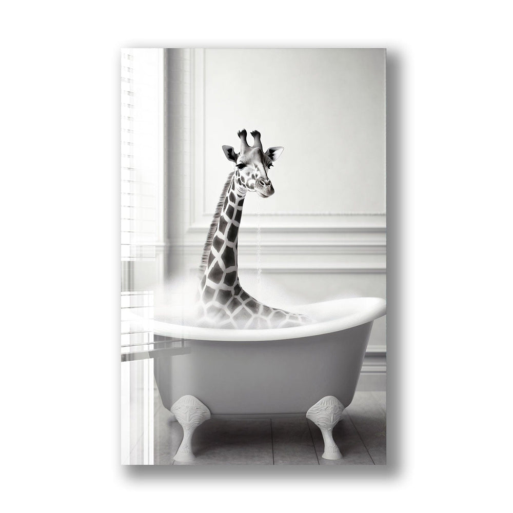 Artronauts Glass Print Bathtub Animal Giraffe