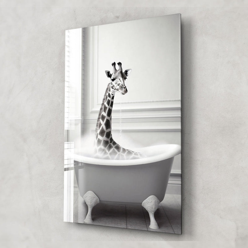 Artronauts Glass Print Bathtub Animal Giraffe