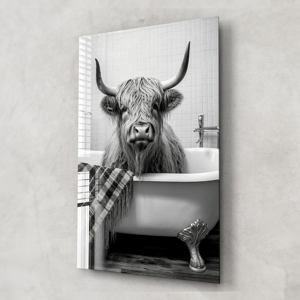 Artronauts Glass Print Bathtub Animal Highland Cow