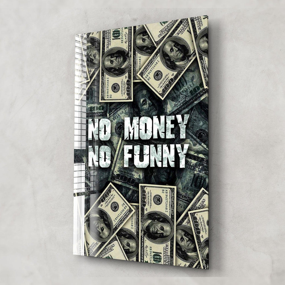 Artronauts Glass Print No Money No Funny