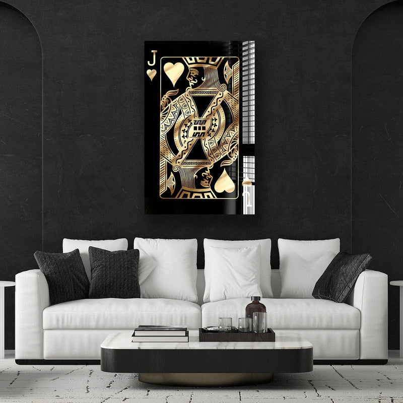 Artronauts Glass Print Golden Jack of Hearts