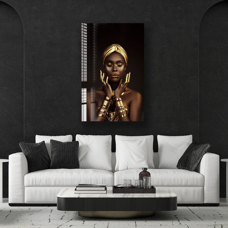 Artronauts Glass Print Golden Girl
