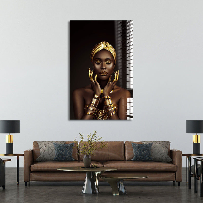 Artronauts Glass Print Golden Girl