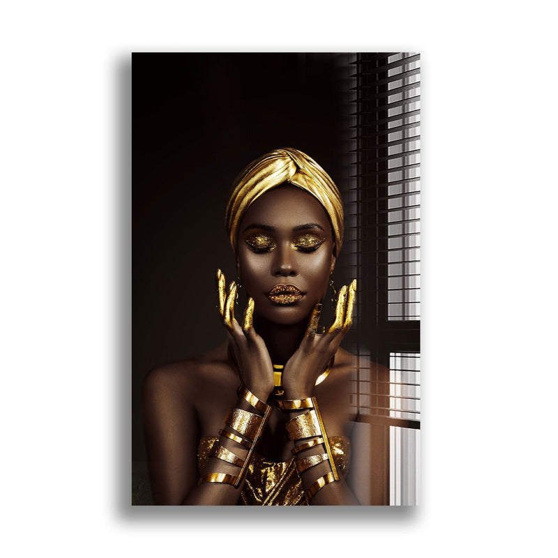 Artronauts Glass Print Golden Girl