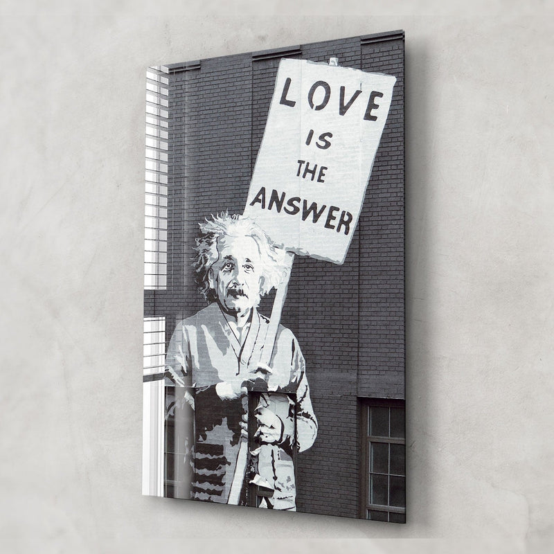Artronauts Glass Print Love is The Answer - Banksy