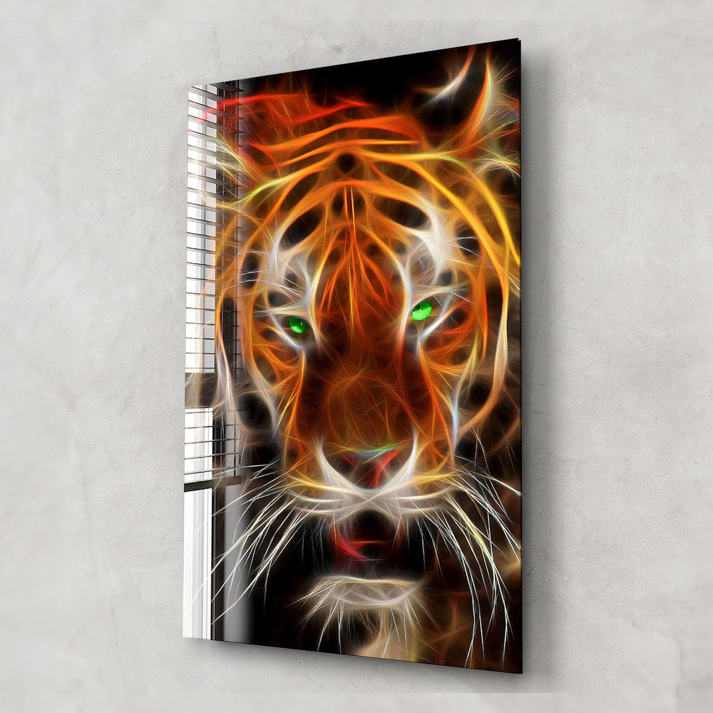 Artronauts Glass Print Lightning Tiger