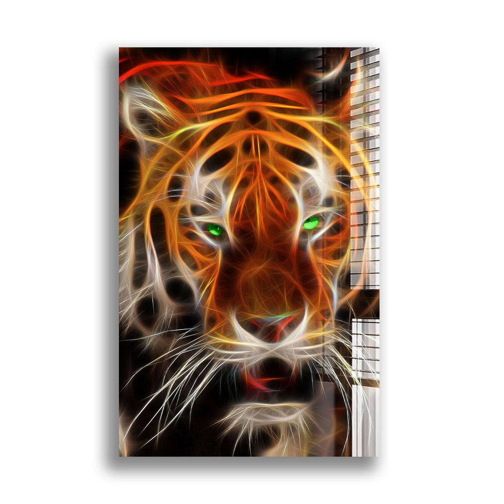 Artronauts Glass Print Lightning Tiger