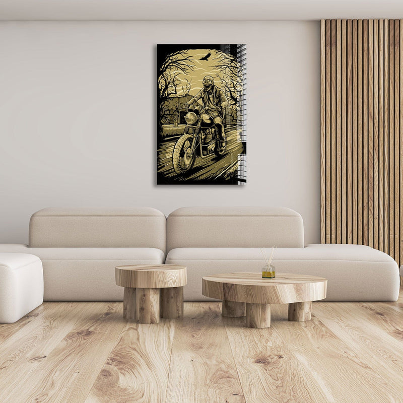 Artronauts Glass Print Skull Rider