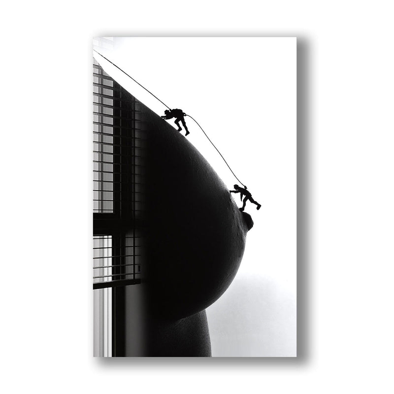 Artronauts Glass Print Climbing The Nipples II