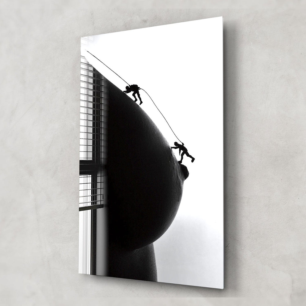 Artronauts Glass Print Climbing The Nipples II