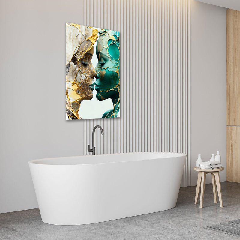 Artronauts Glass Print Abstract Kissers - Tempered Glass Wall Art