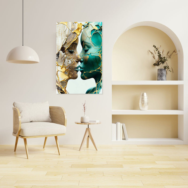 Artronauts Glass Print Abstract Kissers - Tempered Glass Wall Art