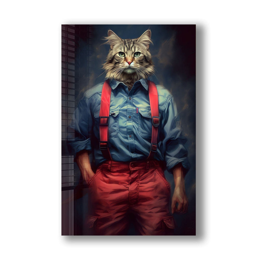 Artronauts Glass Print Mr. Cat - Tempered Glass Wall Art