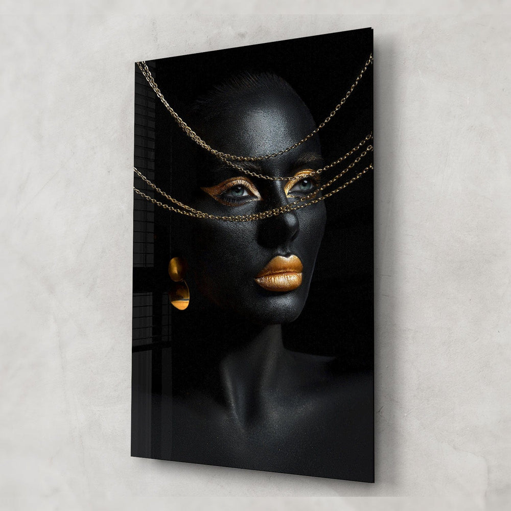 Artronauts Glass Print Golden Woman - Tempered Glass Wall Art