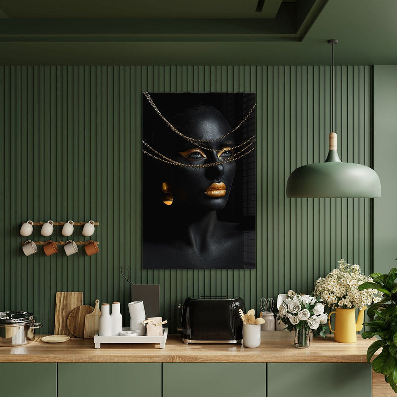 Artronauts Glass Print Golden Woman - Tempered Glass Wall Art