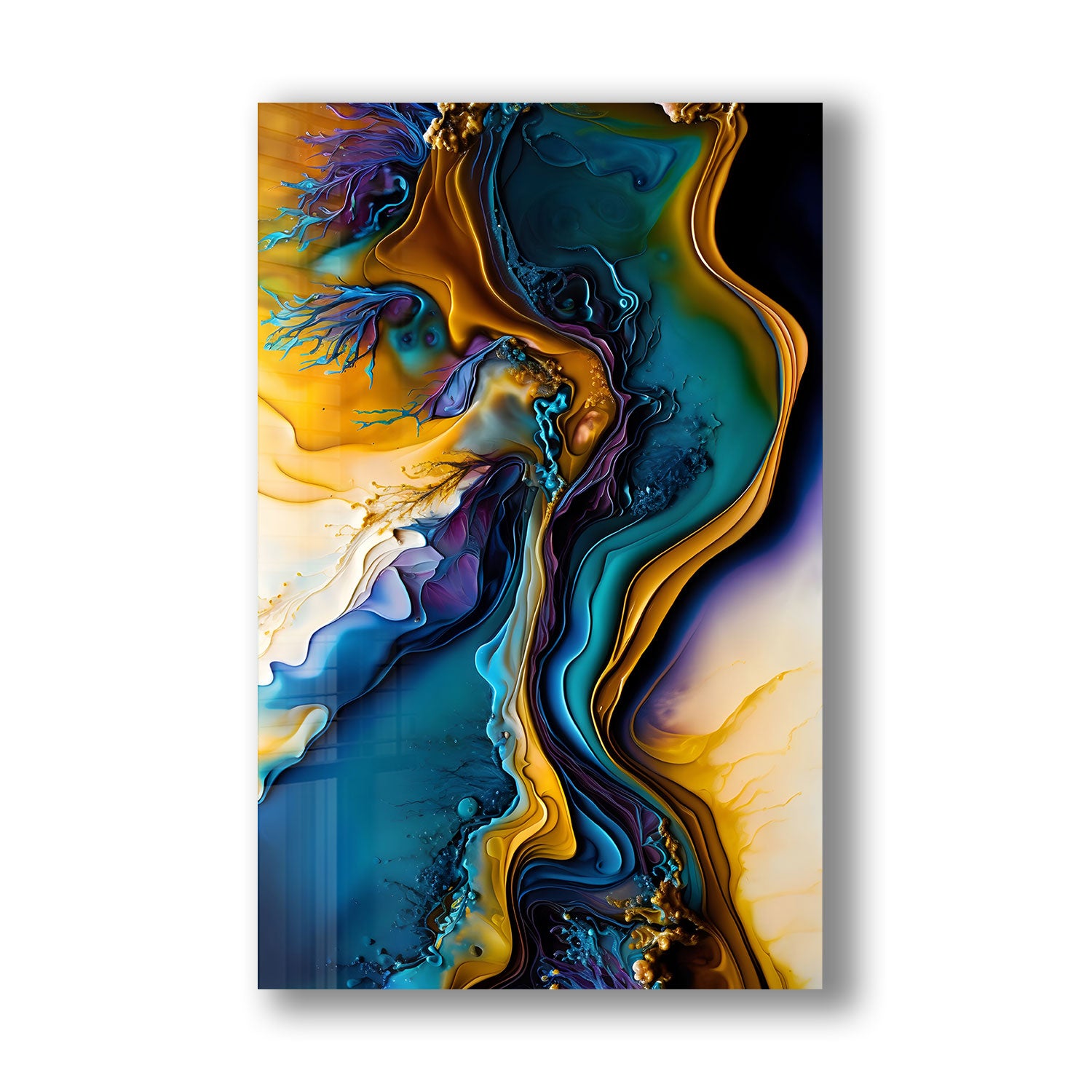 Abstract Veins - Tempered Glass Wall Art