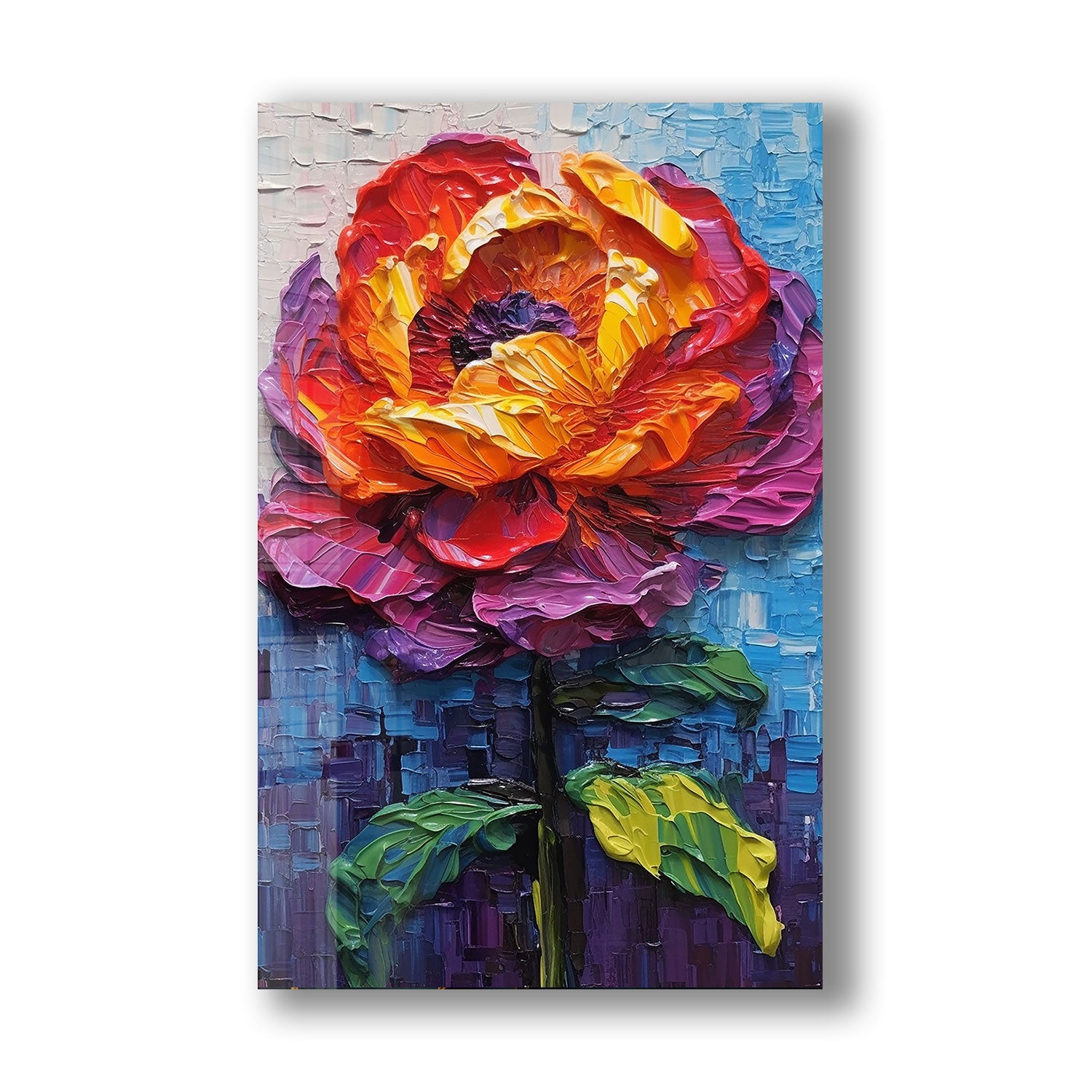 Paint Effect Flower - Tempered Glass Wall Art