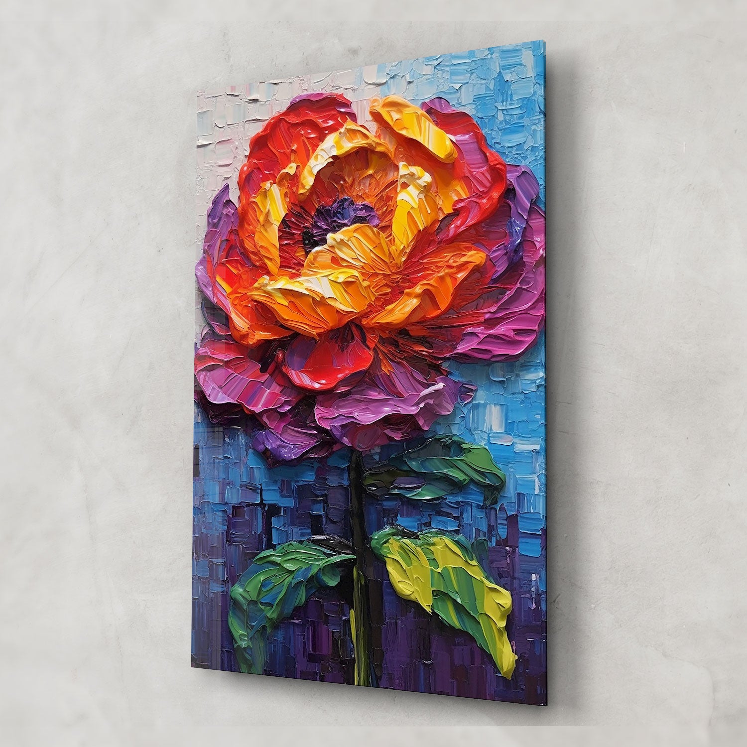 Paint Effect Flower - Tempered Glass Wall Art