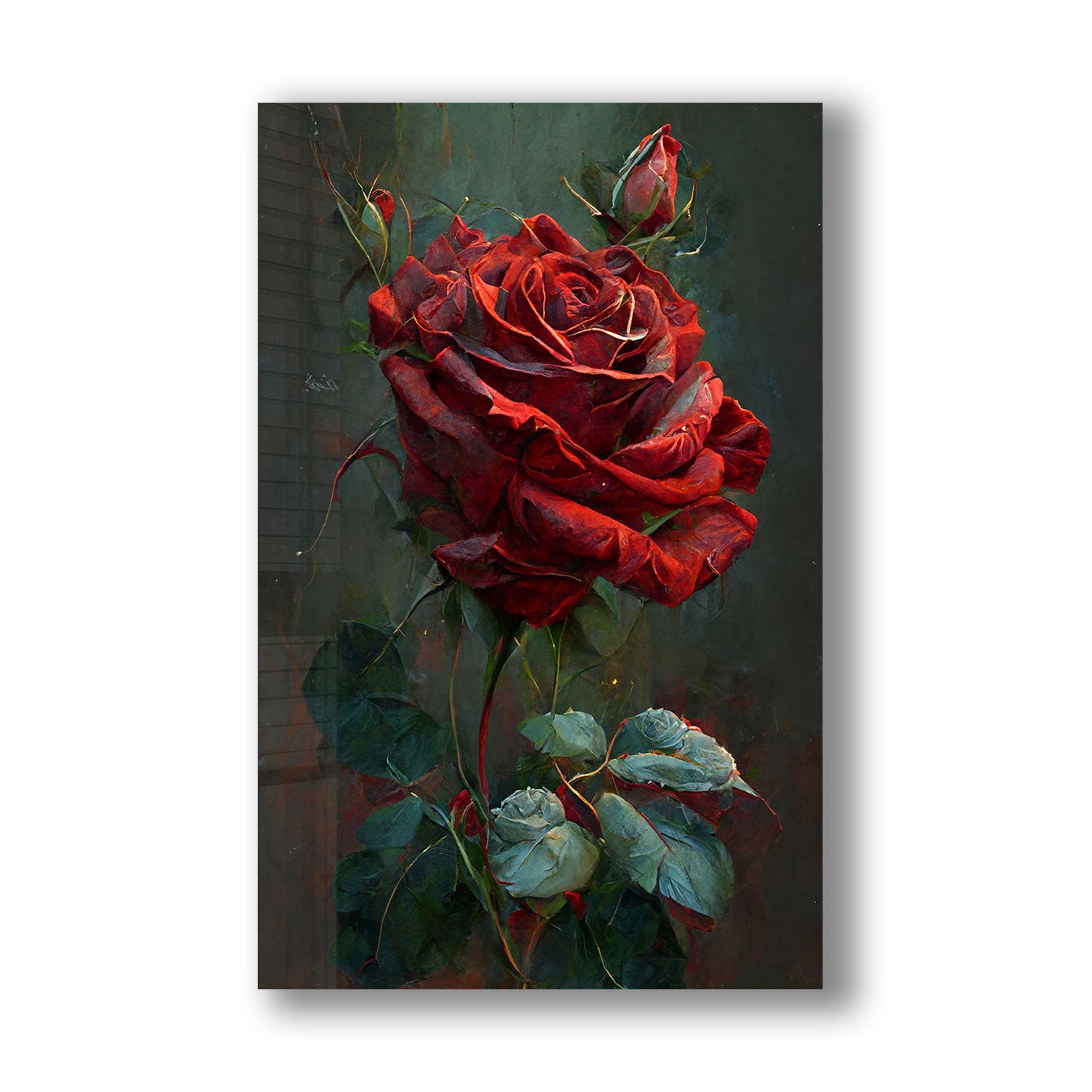 Vintage Rose - Tempered Glass Wall Art