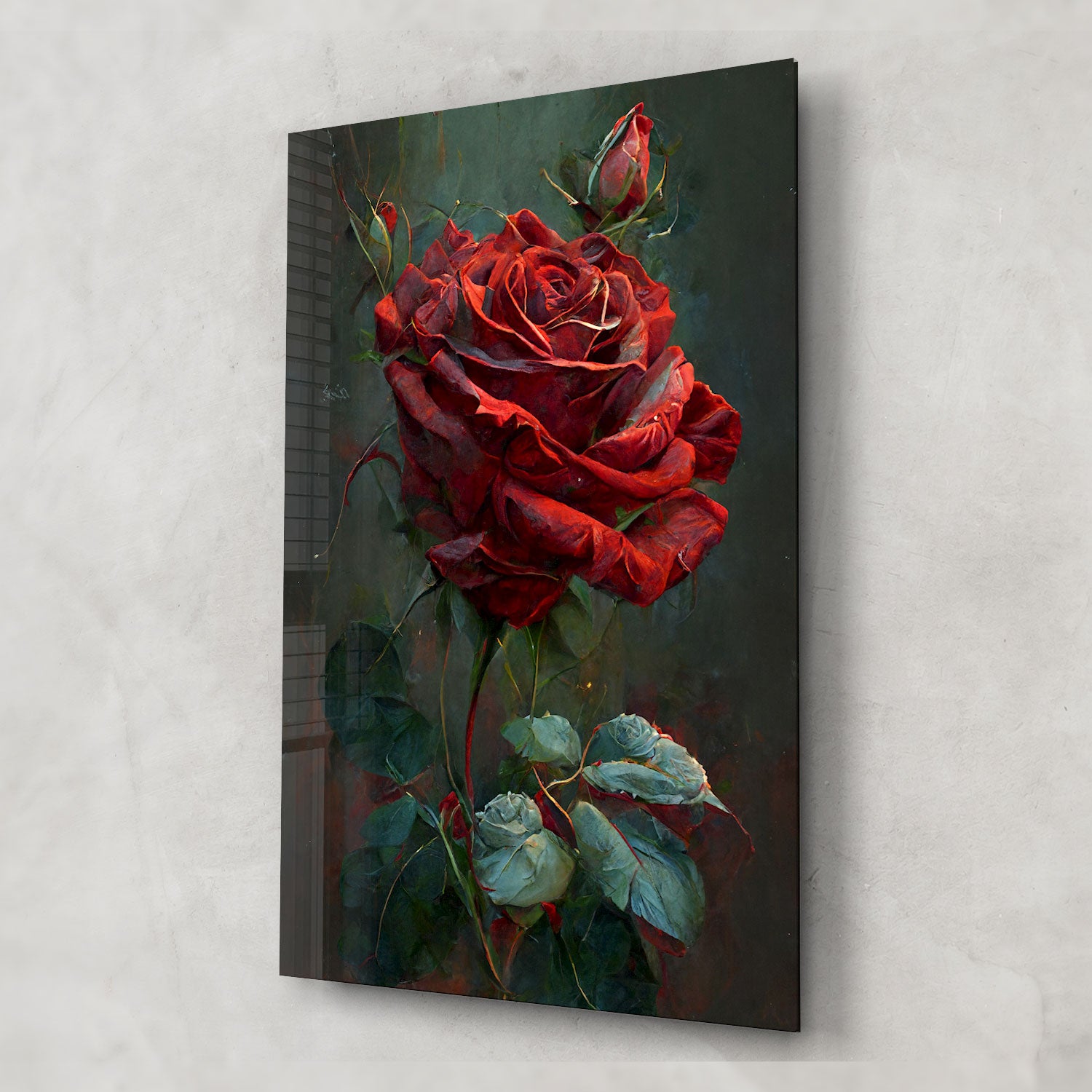 Vintage Rose - Tempered Glass Wall Art