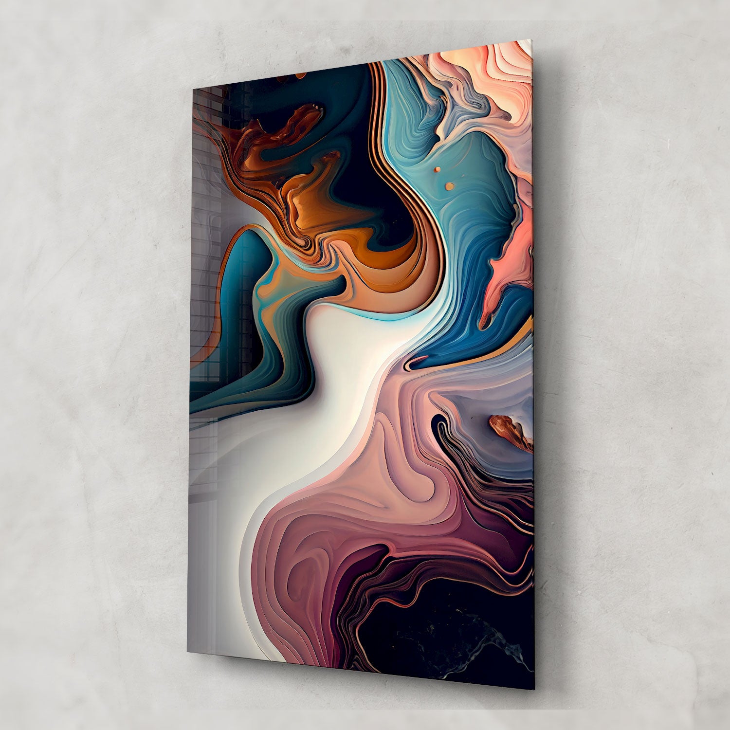 Abstract Pastel Waves - Tempered Glass Wall Art