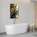 Artronauts Glass Print Abstract Gold&Black - Tempered Glass Wall Art