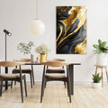 Artronauts Glass Print Abstract Gold&Black - Tempered Glass Wall Art