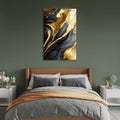 Artronauts Glass Print Abstract Gold&Black - Tempered Glass Wall Art