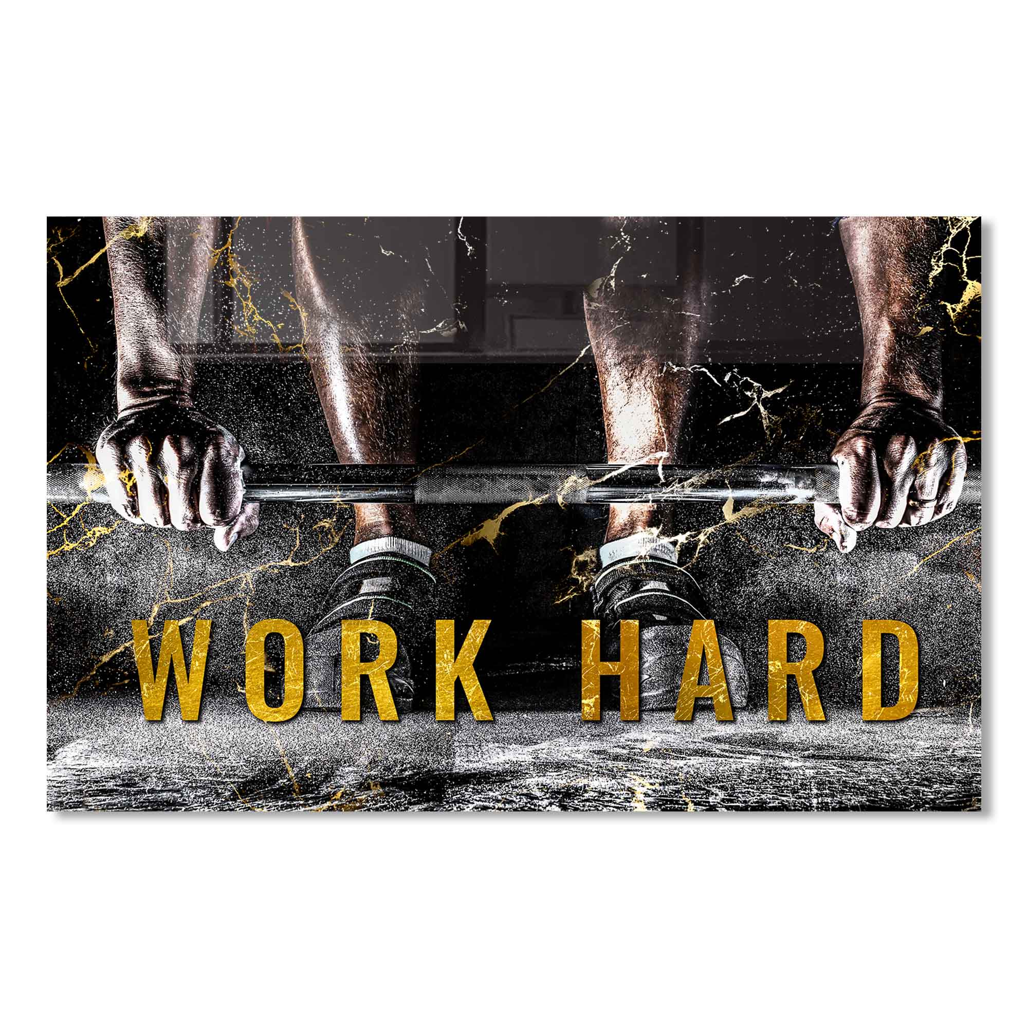 Work Hard - Tempered Glass Wall Art