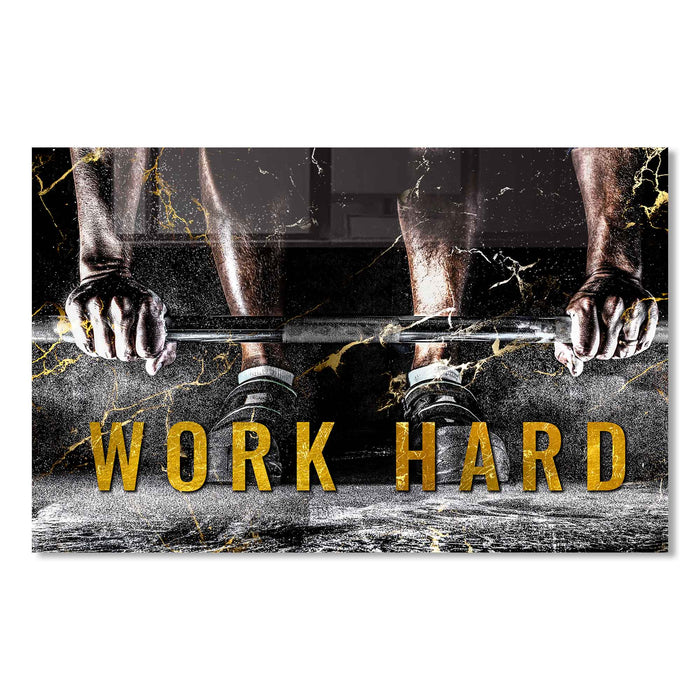 Work Hard Tempered Glass Wall Art