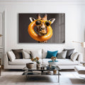 Artronauts Glass Print Giraffe Can Swim Too