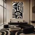 Artronauts Glass Print Midnight Tribal Faces Glass Wall Art